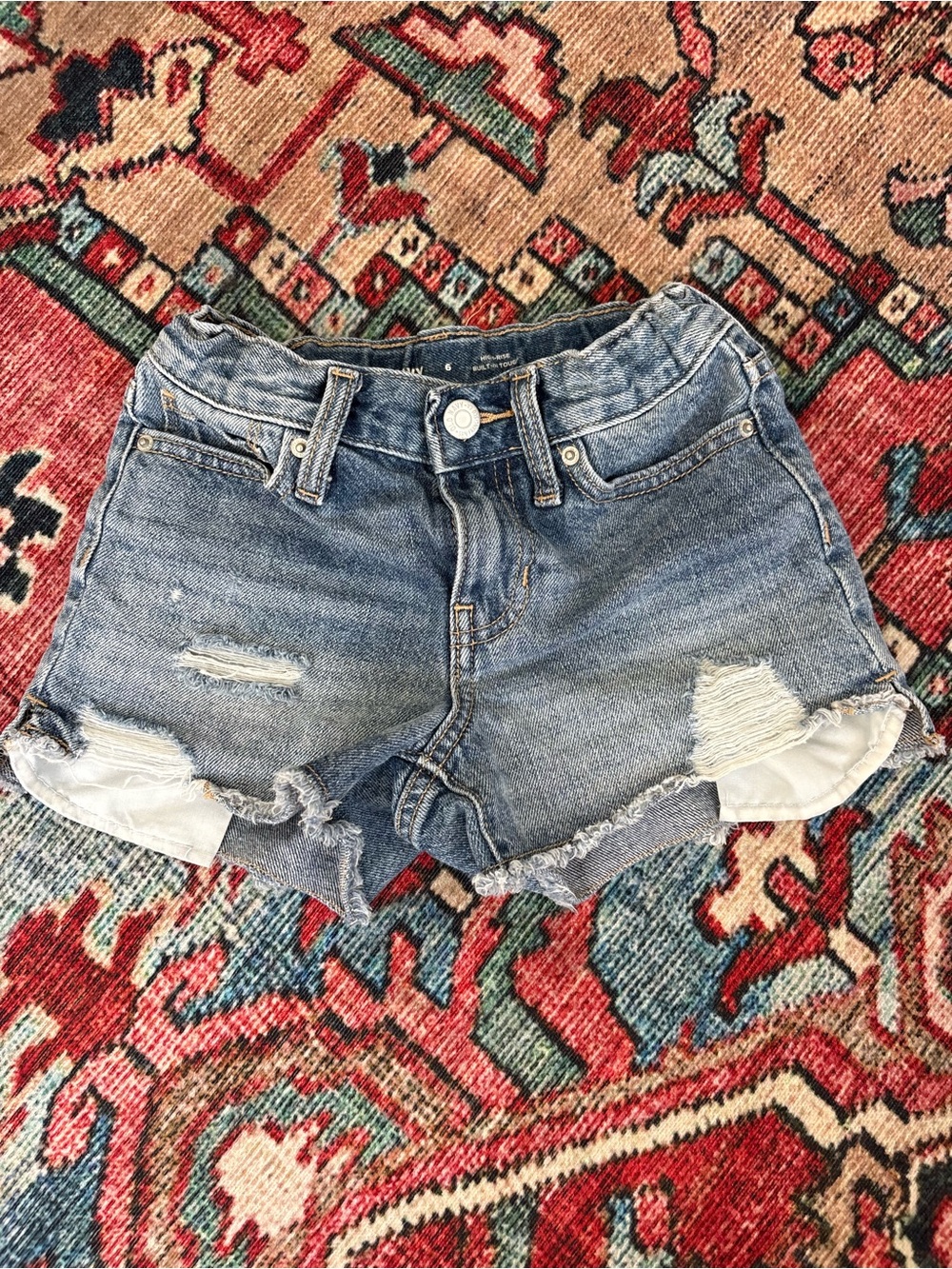 Old Navy Girls' Distressed Denim Shorts - Blue